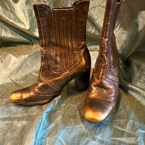 Gold boots size 8